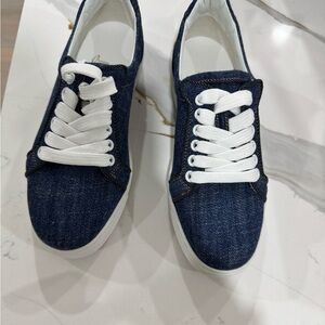 Brand New Christian Louboutin Denim Sneakers